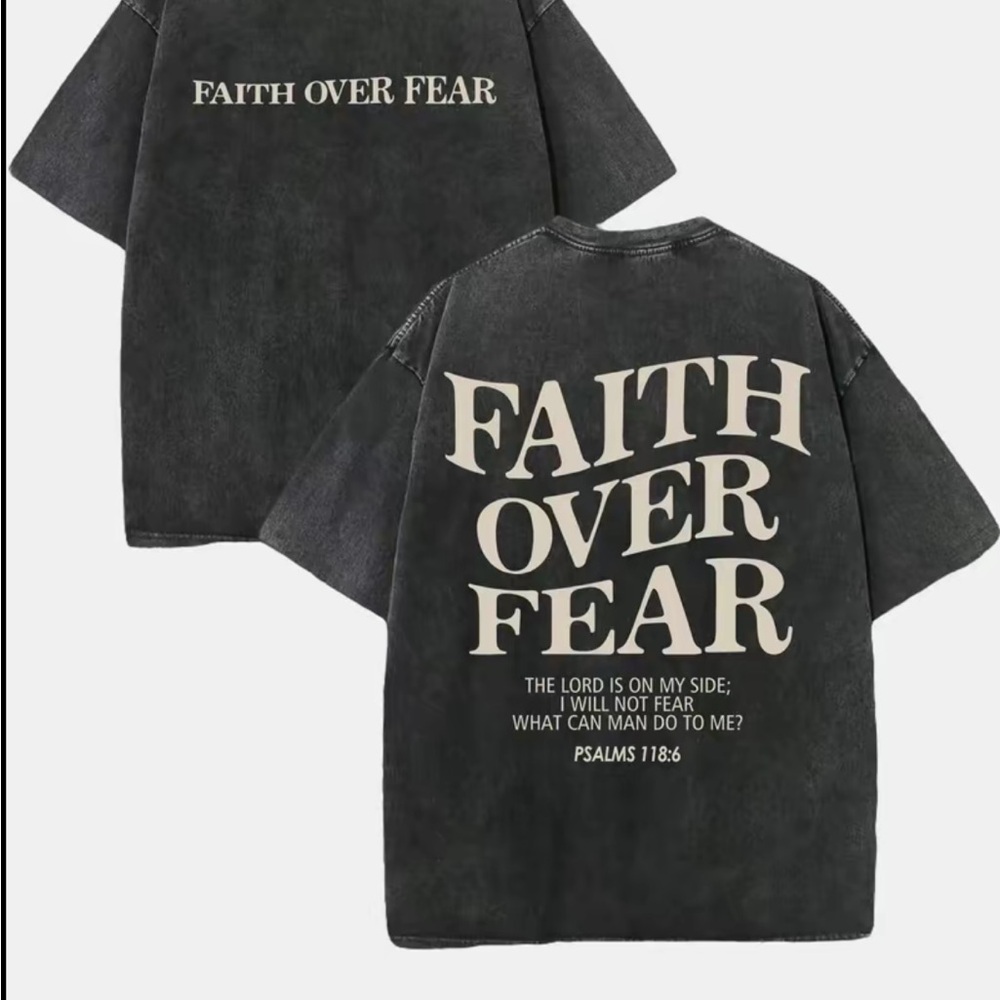 Faith Over Fear Men's Black T-Shirt